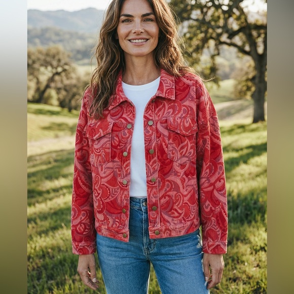Emily Wonder Jackets & Blazers - Emily Wonder Paisley Jean Jacket
